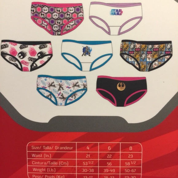 Girl's Star Wars 7 Pack of Hipsters Panties New! - Picture 6 of 6